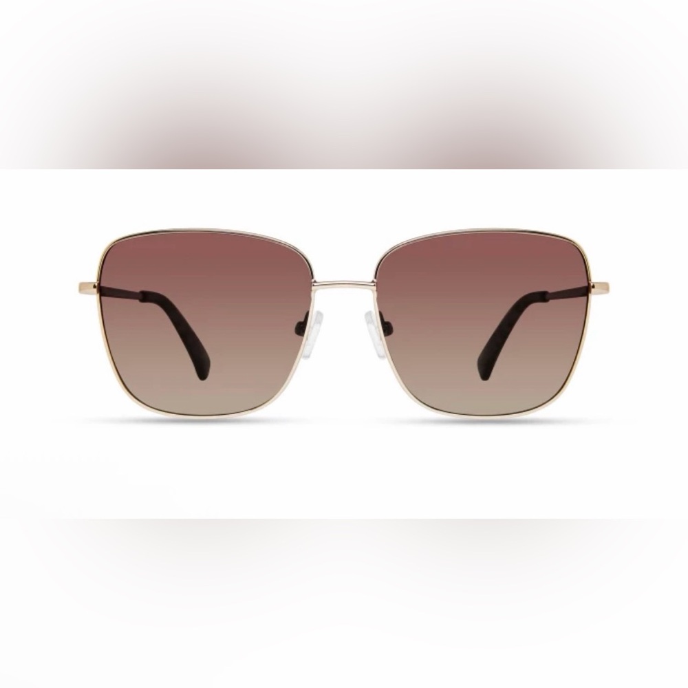 Derek Lam Millie Gold Frame Women's Gradient Brown Square Sunglasses